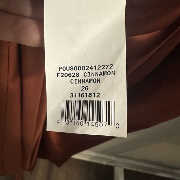 Plus Size 26 Rust Satin Wrap Maxi Dress Flutter Sleeve Slit Formal Evening Gown - Picture 7 of 10